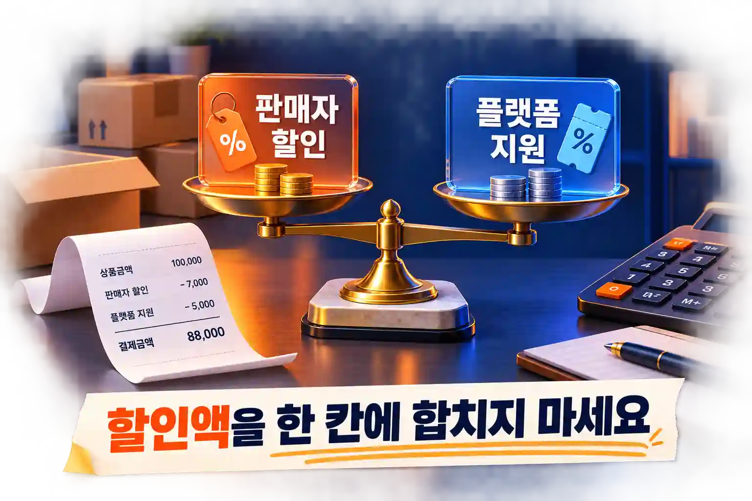 혼합 할인 금액을 구분한 계산 사례